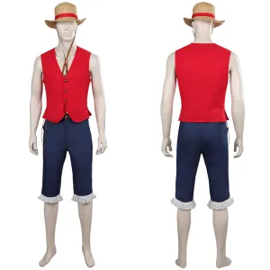One Piece Luffy Cosplay Costume Toll Full Outfits Halloween Carnival Suit