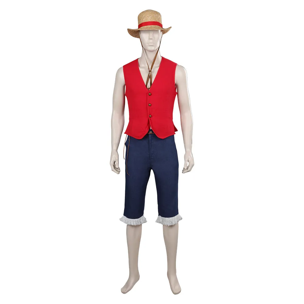 One Piece Luffy Cosplay Costume Toll Full Outfits Halloween Carnival Suit