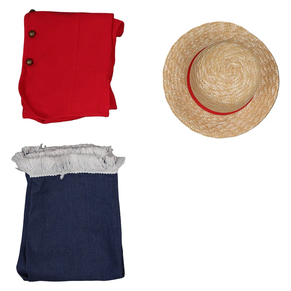 One Piece Luffy Cosplay Costume Toll Full Outfits Halloween Carnival Suit