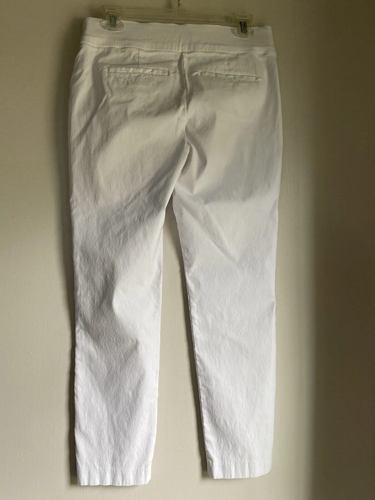 Ophelia Roe Pants White Size Small Pull up Slim Slacks Wide Elastic Waist