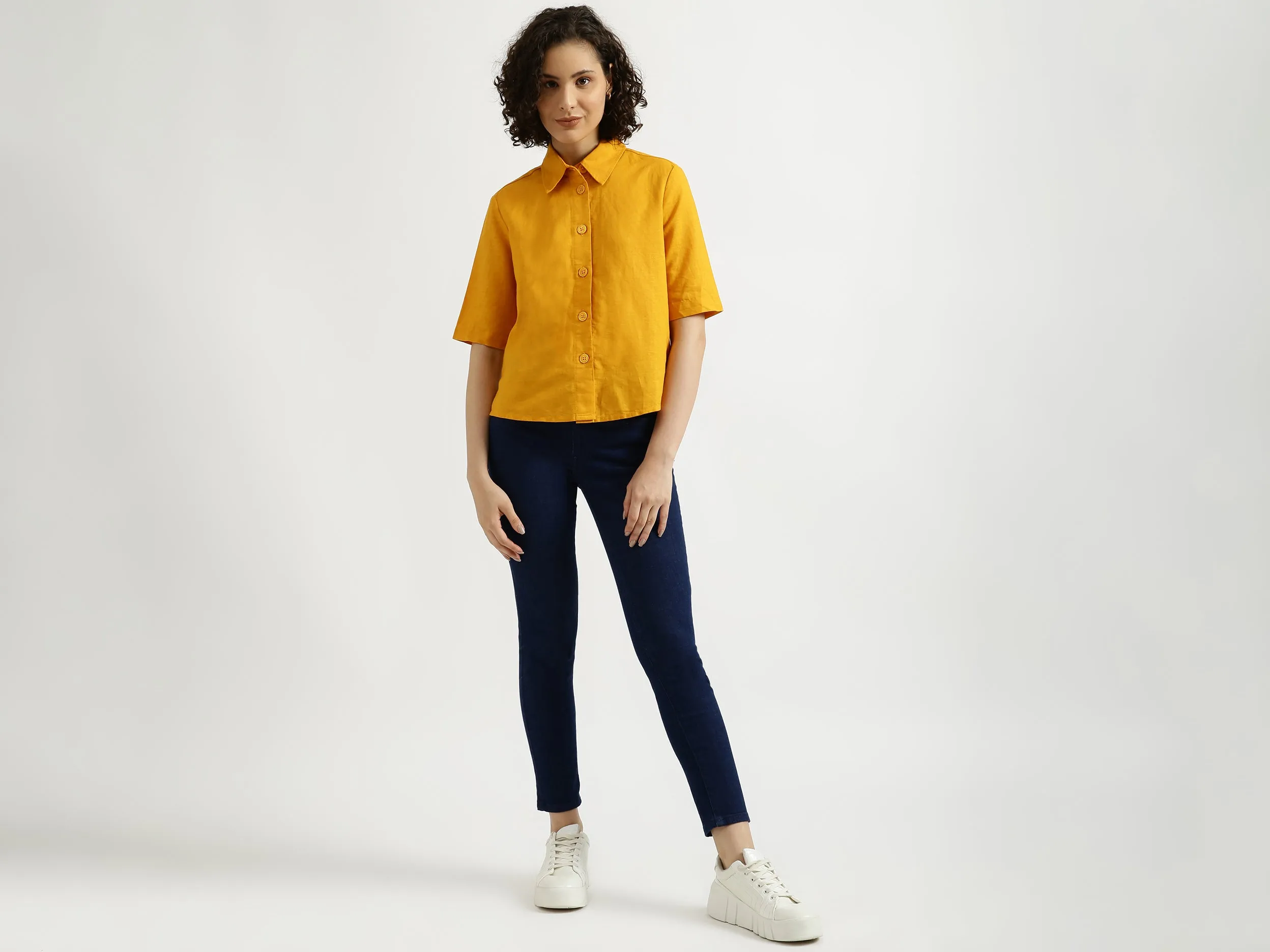 Orange Linen Shirt