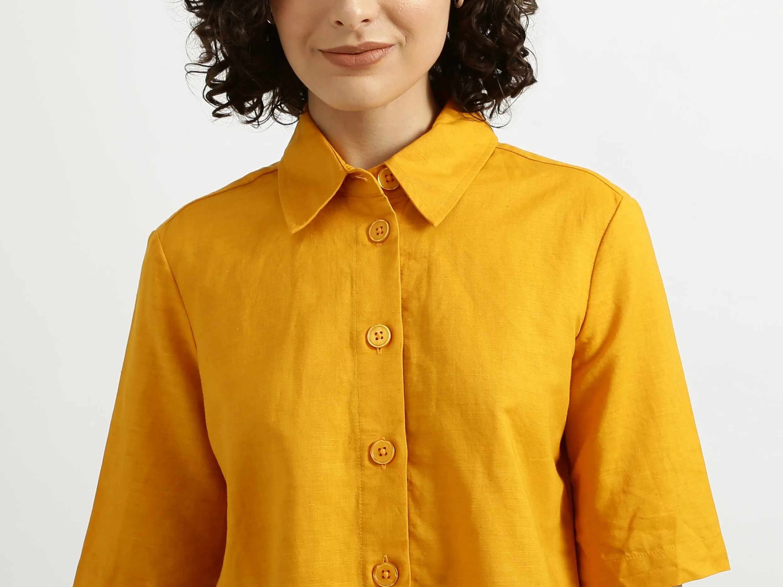 Orange Linen Shirt