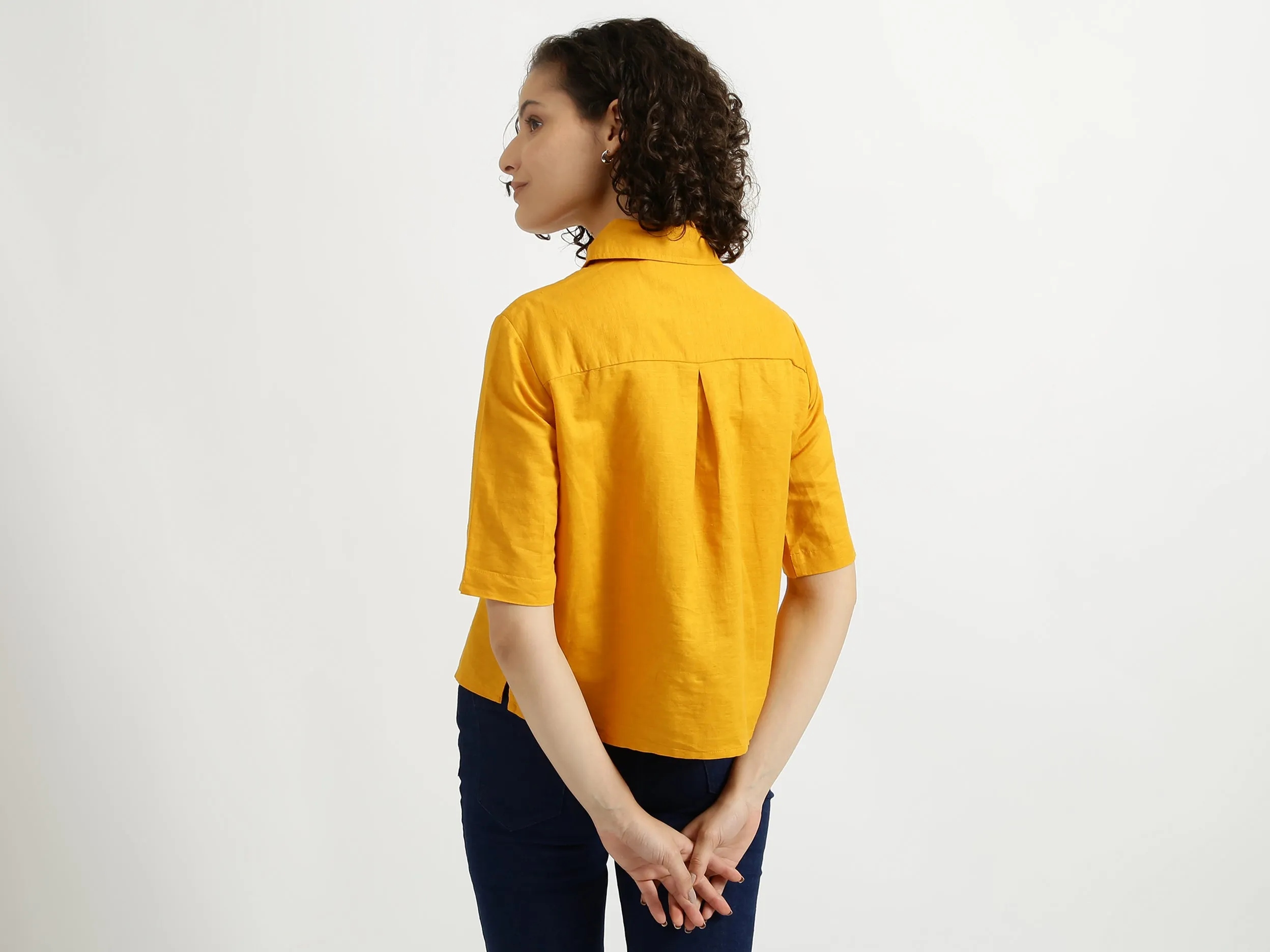 Orange Linen Shirt