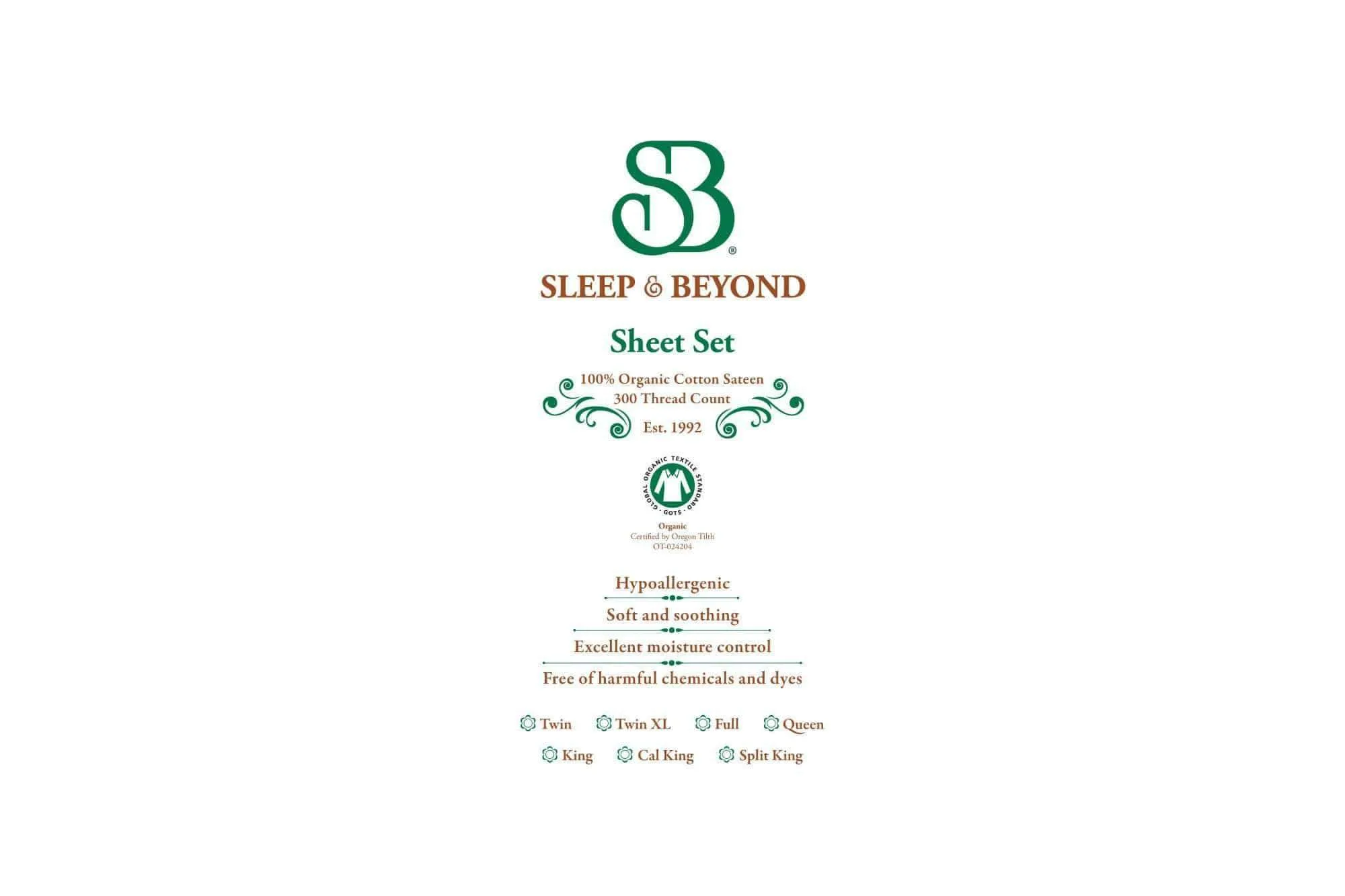 Organic Cotton Sateen Sheet Set by Sleep & Beyond