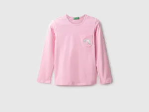 Pack of 2 Girls Printed & Solid Round Neck T-shirt