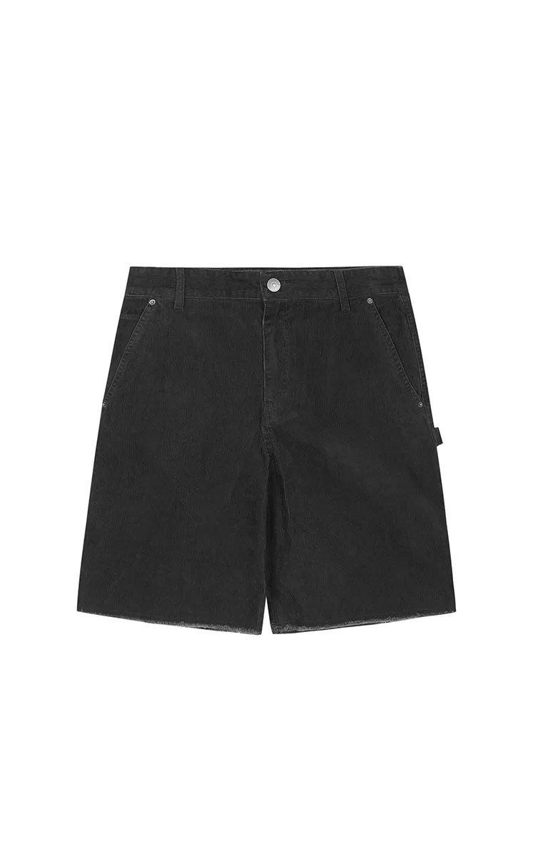 Pants / JNBY Frayed Hem Wide-Leg Corduroy Shorts