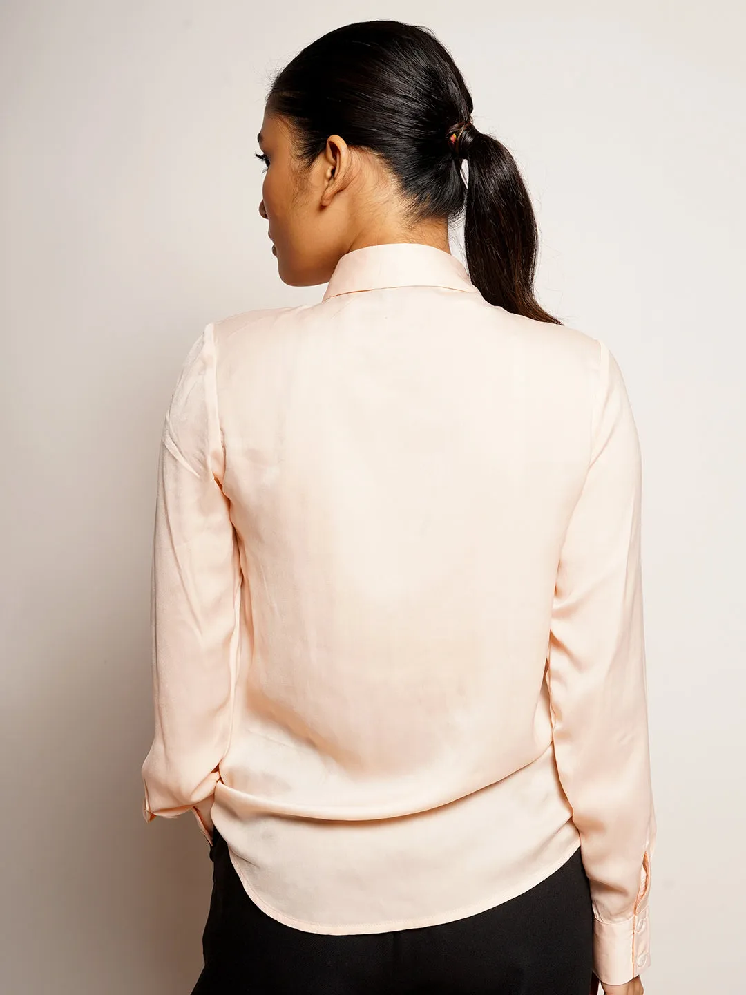 Peach Solid Basic Shirt