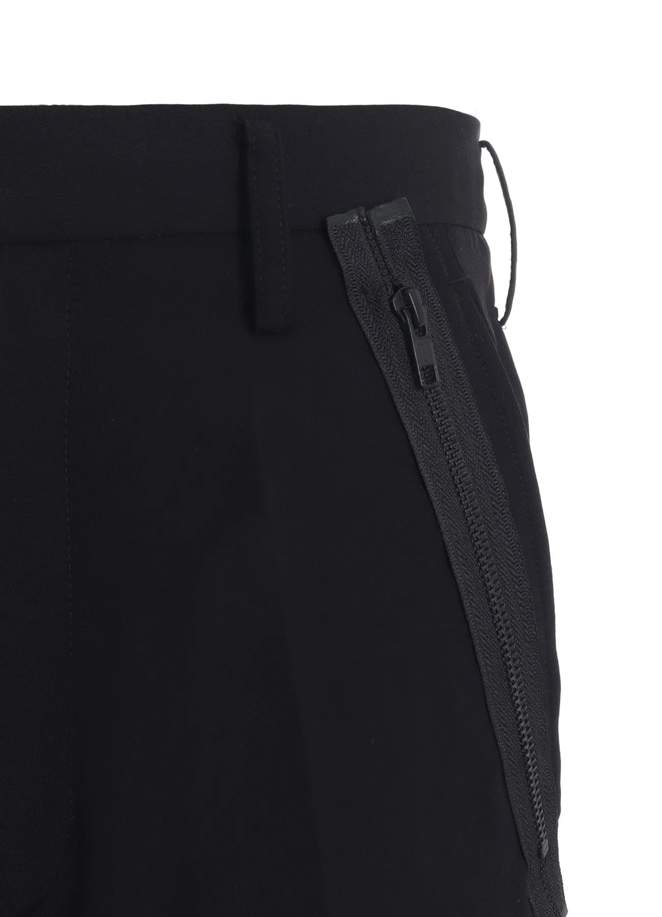 PE/GABARDINE ZIPPER-TAPED SLIM PANTS