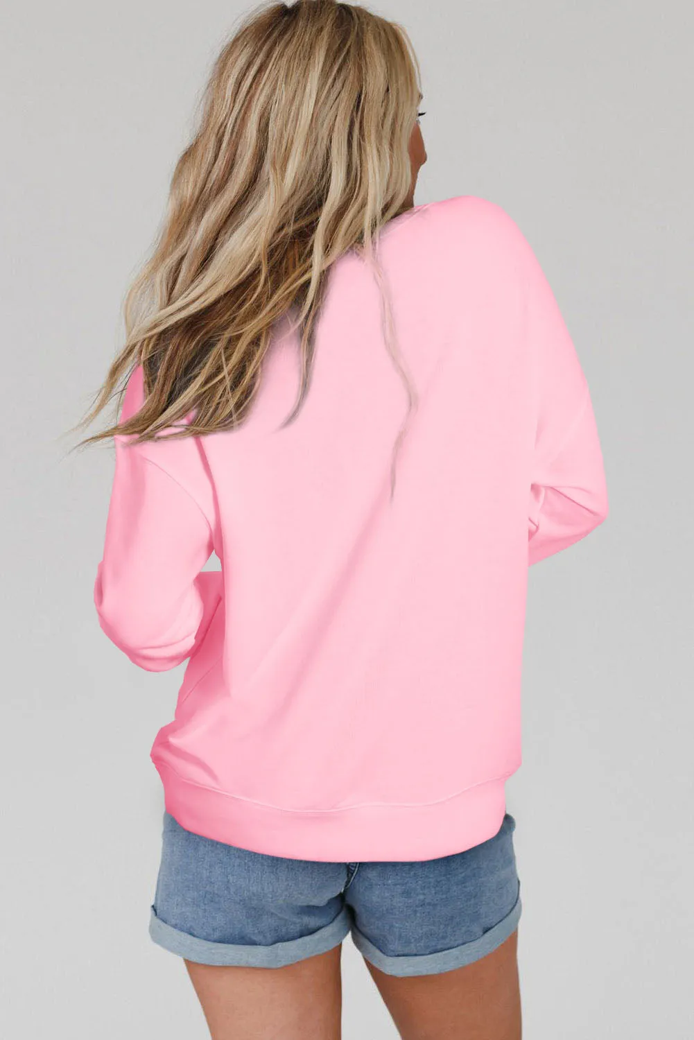 Pink Gray COOL MOMS CLUB Drop Shoulder Sweatshirt