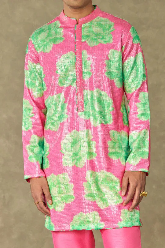 Pink Nurvi Sitara Sequin Set With Pants