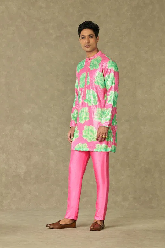 Pink Nurvi Sitara Sequin Set With Pants