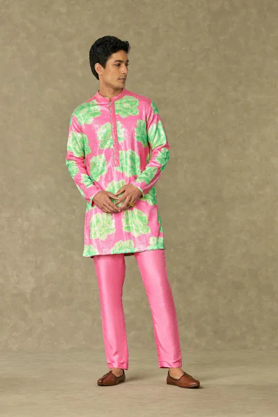 Pink Nurvi Sitara Sequin Set With Pants