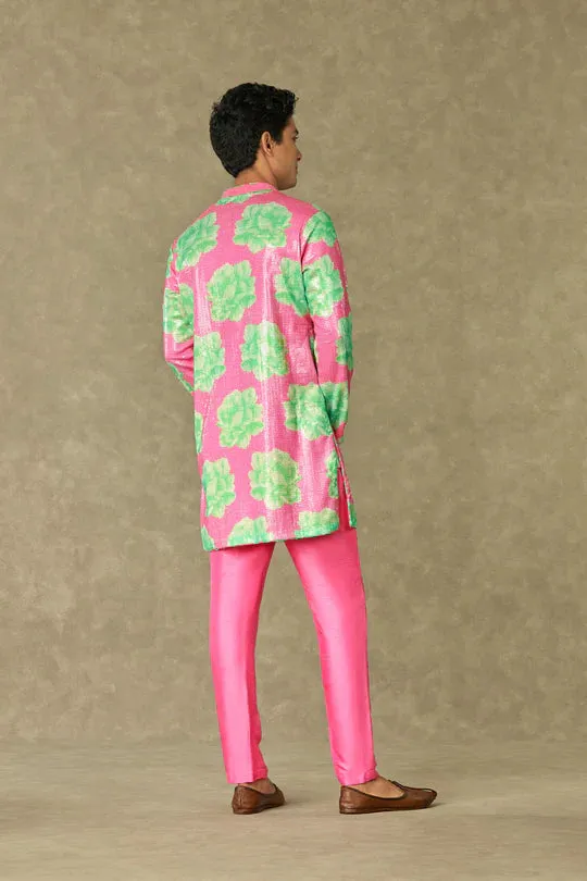 Pink Nurvi Sitara Sequin Set With Pants