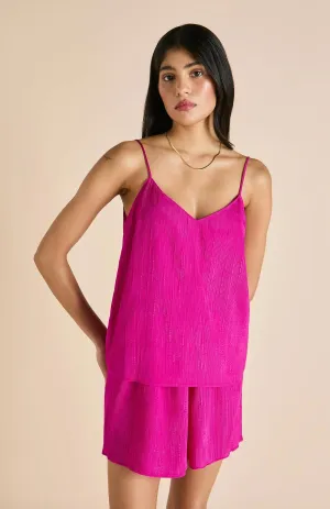 Pink Panther | Hot Pink Satin Camisole & Shorts Set