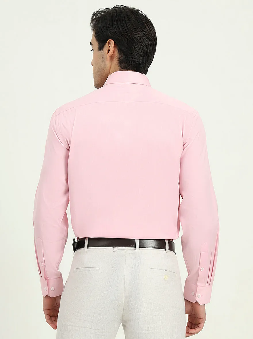 Pink Solid Regular Fit Formal Shirt | Greenfire