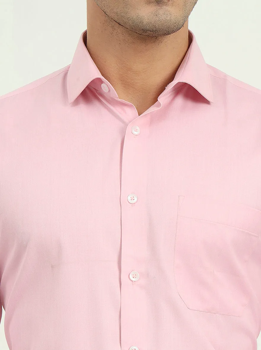 Pink Solid Regular Fit Formal Shirt | Greenfire