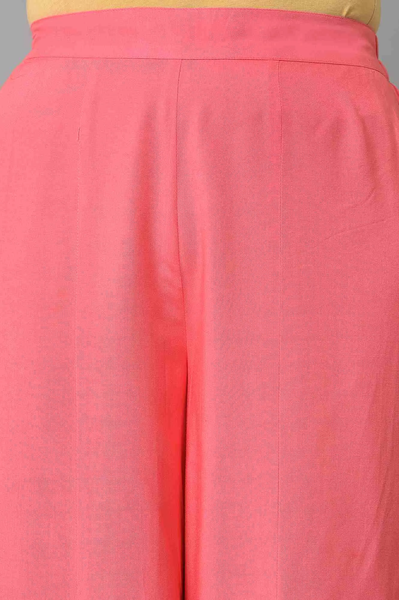Pink Staight Fit Plus Size Women Palazzo
