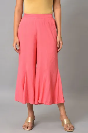 Pink Staight Fit Plus Size Women Palazzo