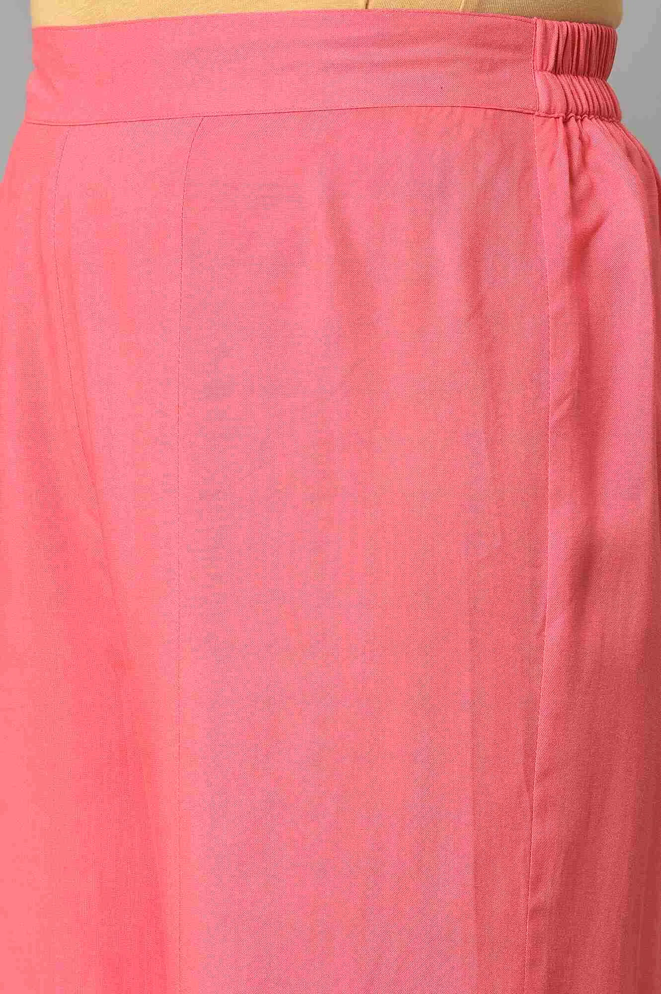 Pink Staight Fit Plus Size Women Palazzo