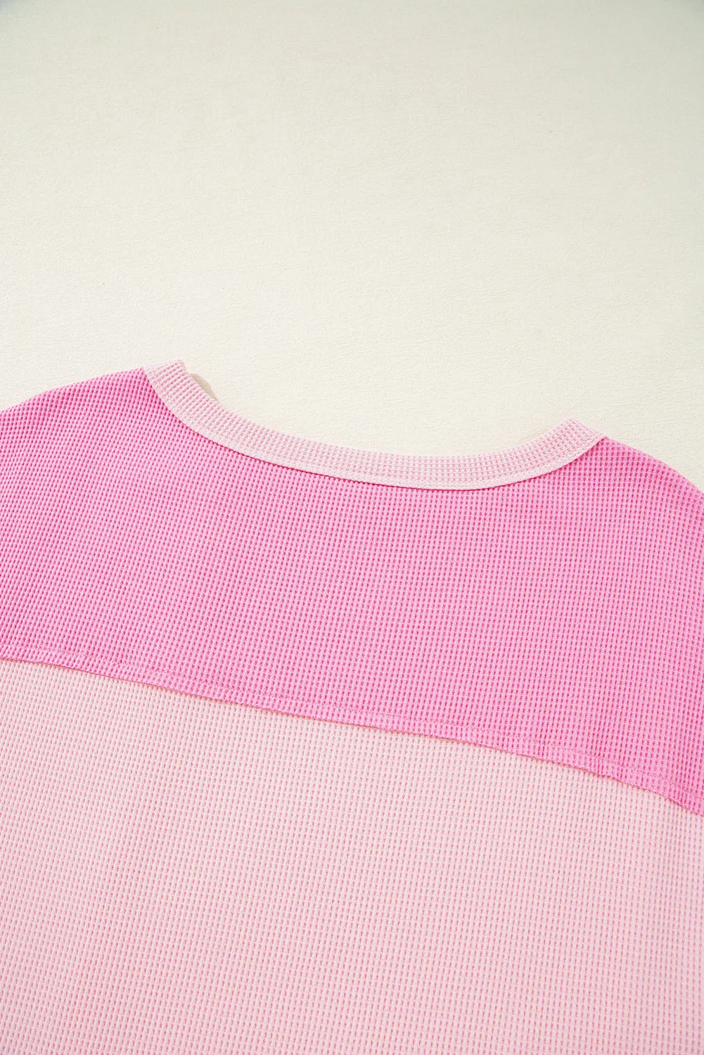 Pink Stripe Color Block Patchwork Loose Half Sleeve T Shirt