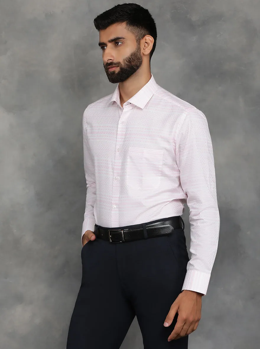 Pink Striped Slim Fit Formal Shirt | GreenFibre