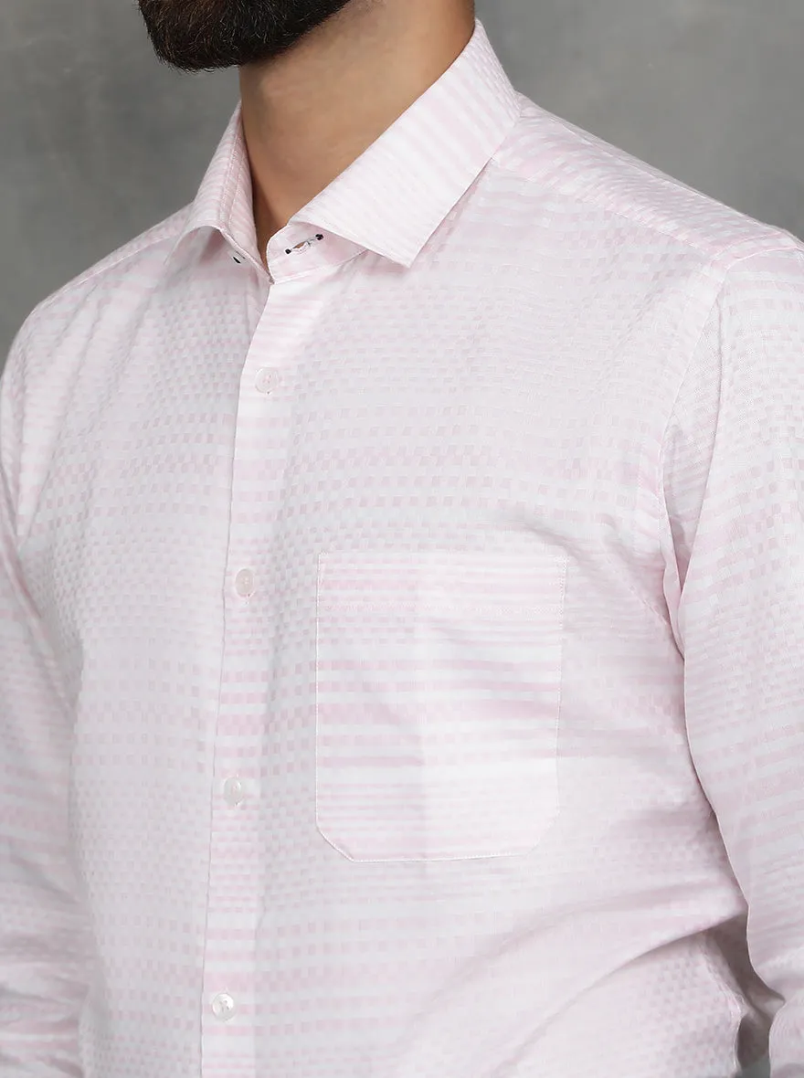 Pink Striped Slim Fit Formal Shirt | GreenFibre