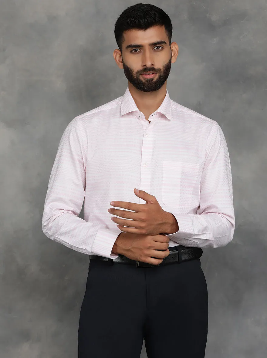Pink Striped Slim Fit Formal Shirt | GreenFibre