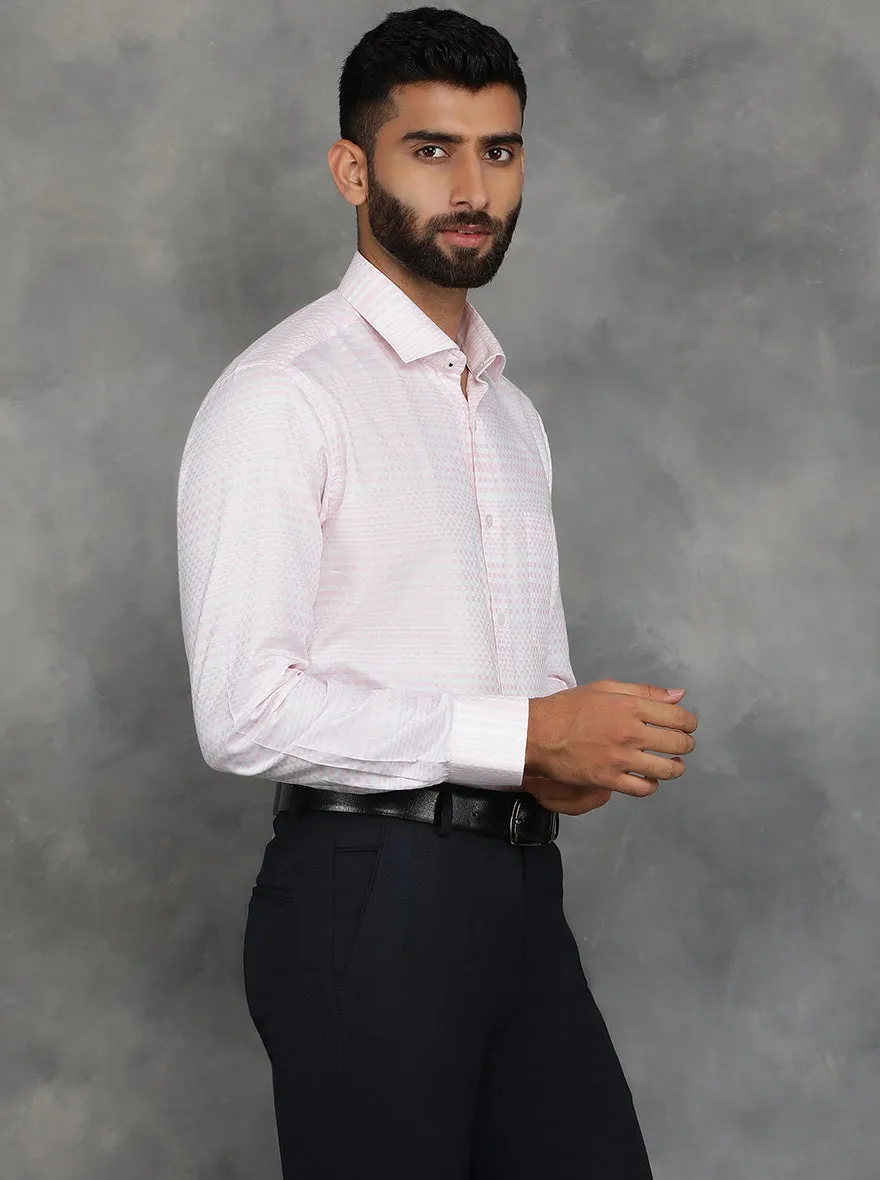 Pink Striped Slim Fit Formal Shirt | GreenFibre
