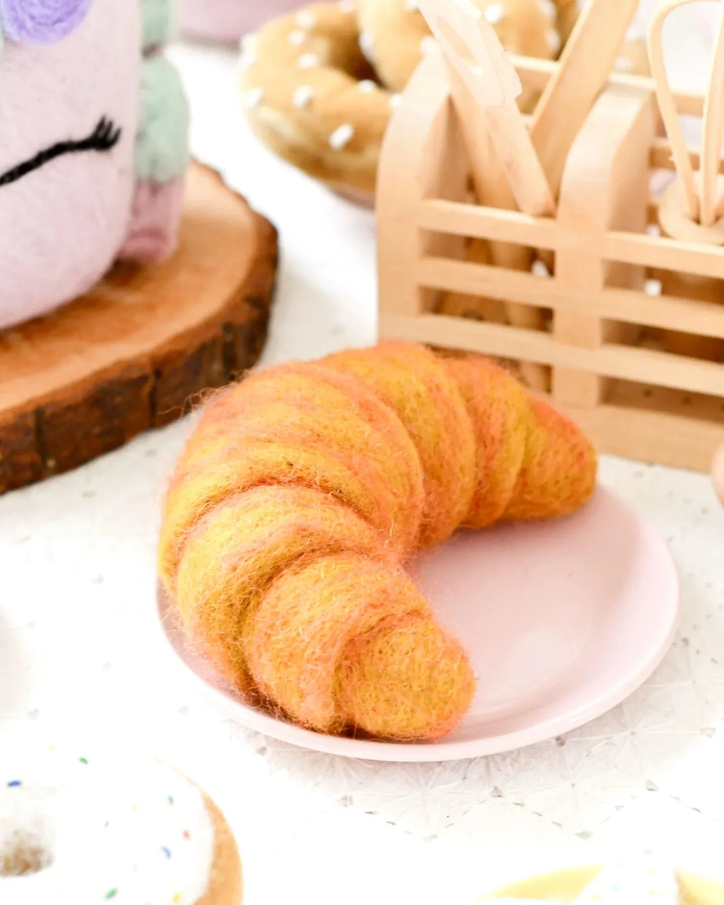 Plain Croissant Felt Play Food