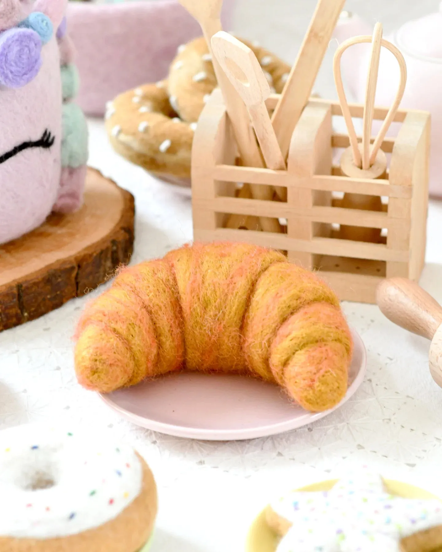 Plain Croissant Felt Play Food