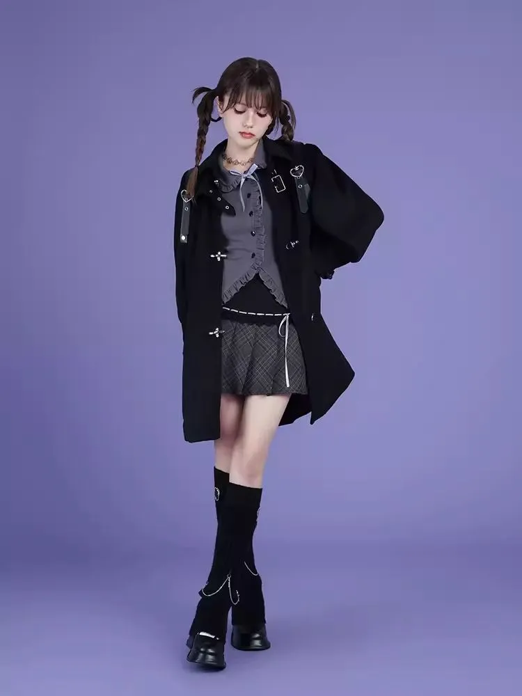 playful gray sweet and cool knitted cardigan
