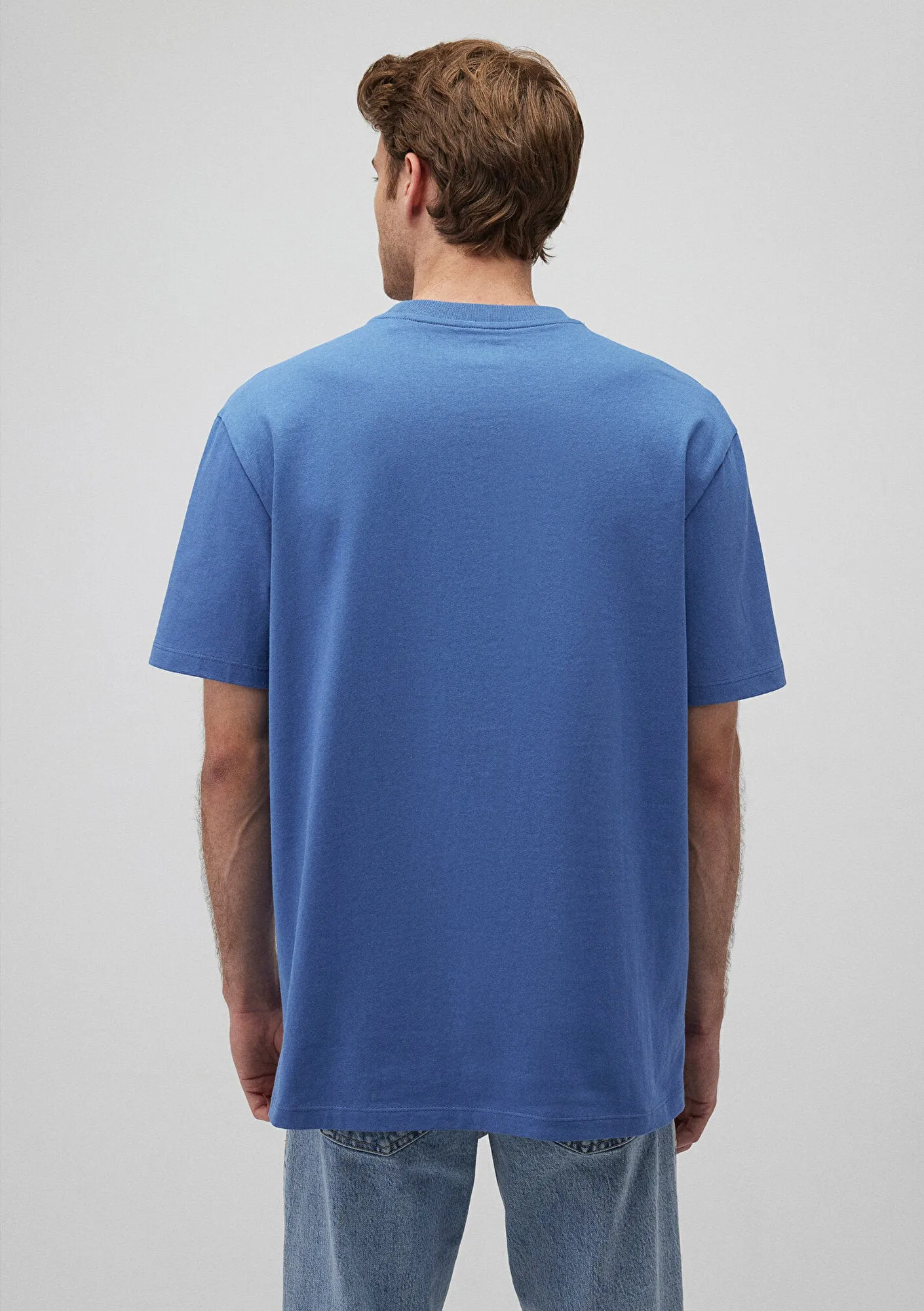 Pocket Detailed Blue Basic T-Shirt