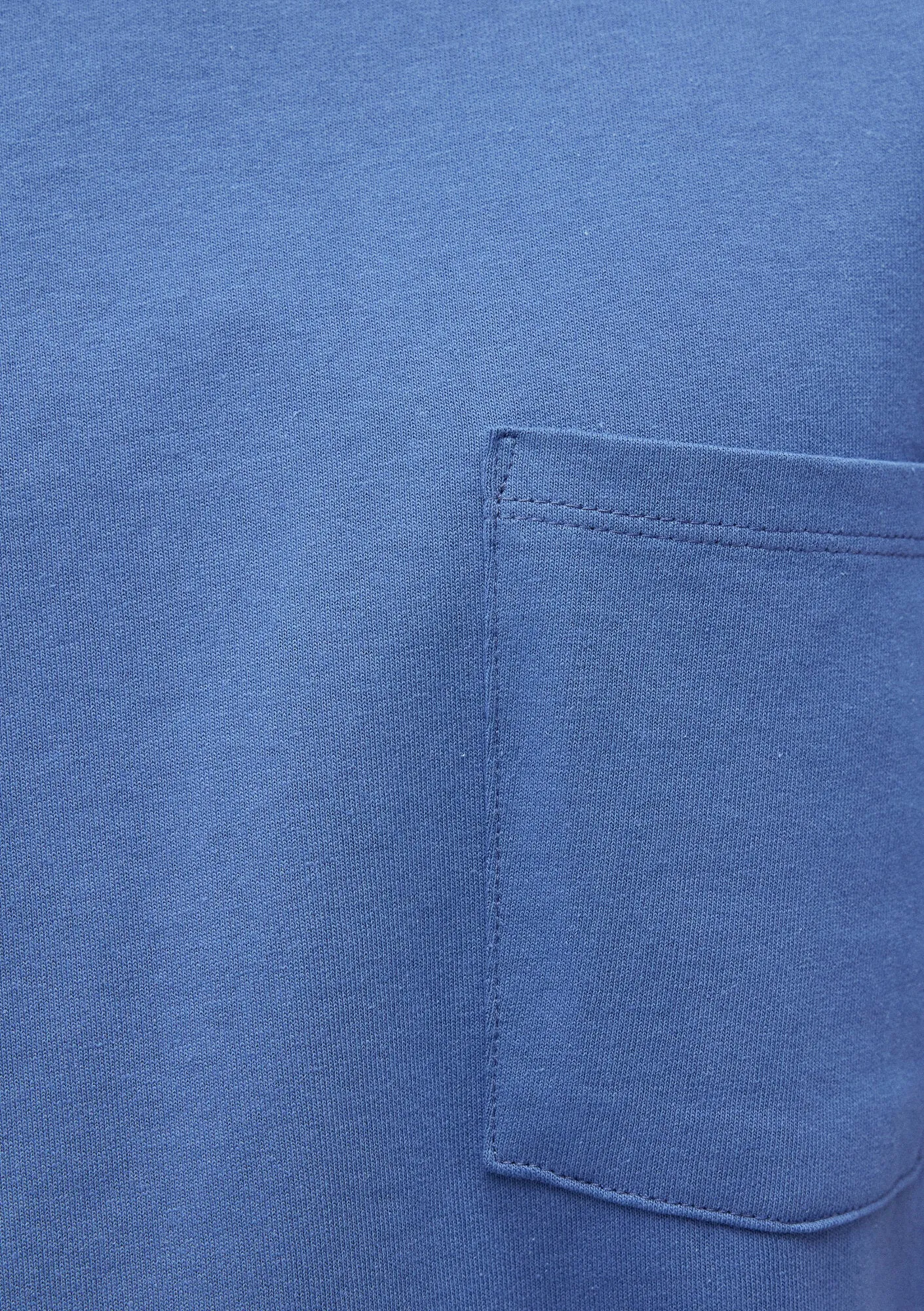 Pocket Detailed Blue Basic T-Shirt