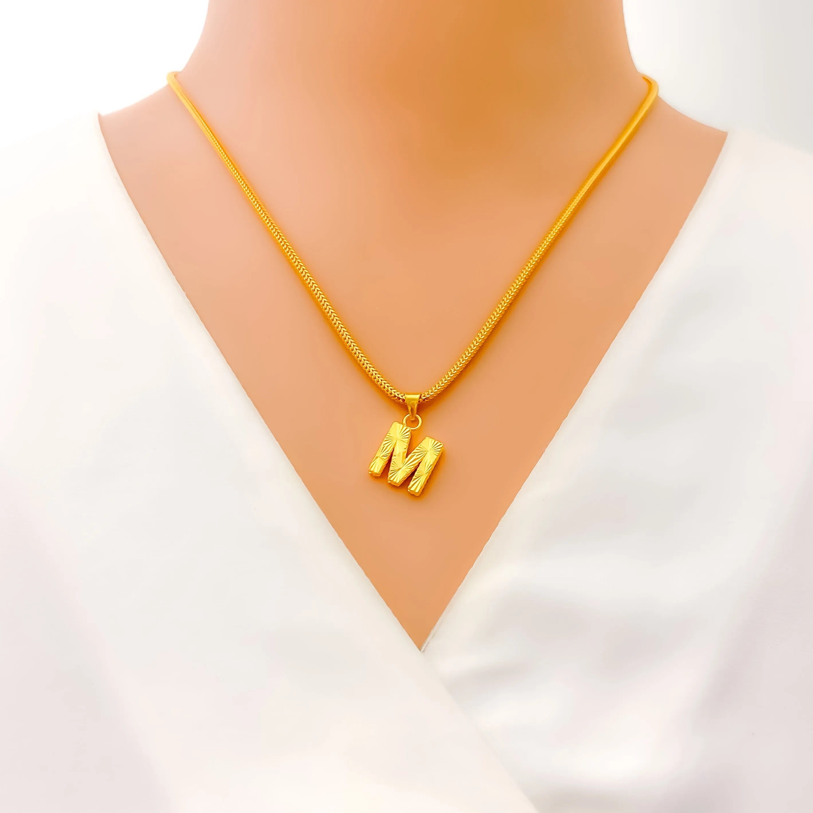 Polished Bold 22k Gold Letter Pendant