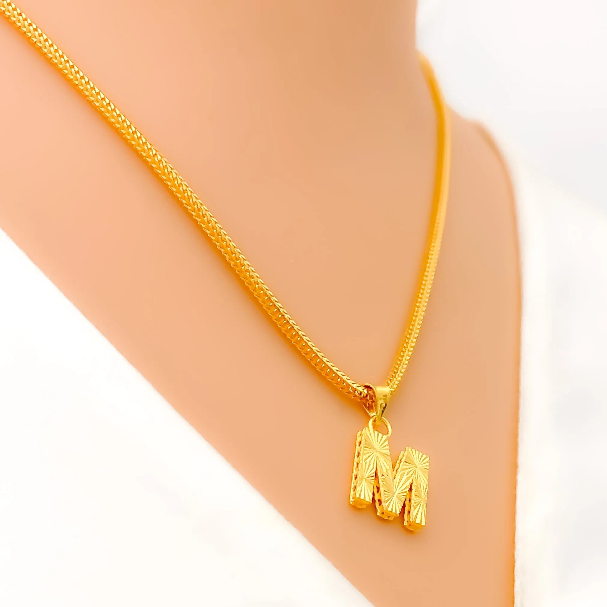 Polished Bold 22k Gold Letter Pendant