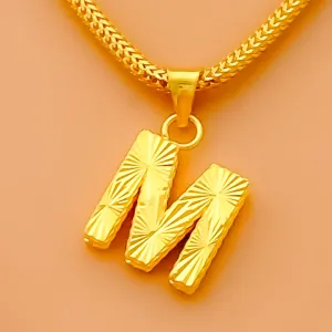 Polished Bold 22k Gold Letter Pendant