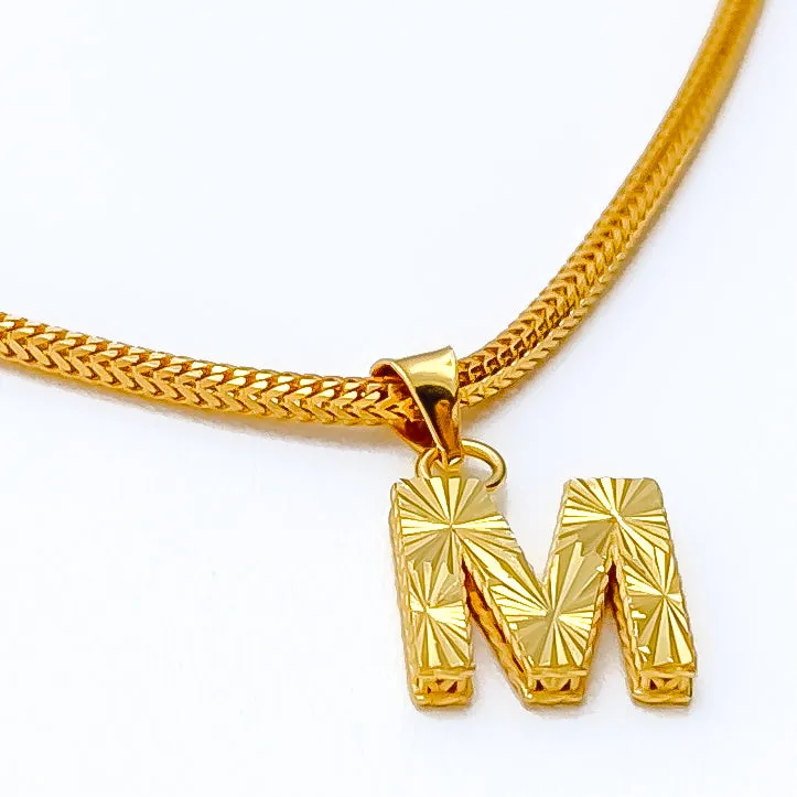 Polished Bold 22k Gold Letter Pendant