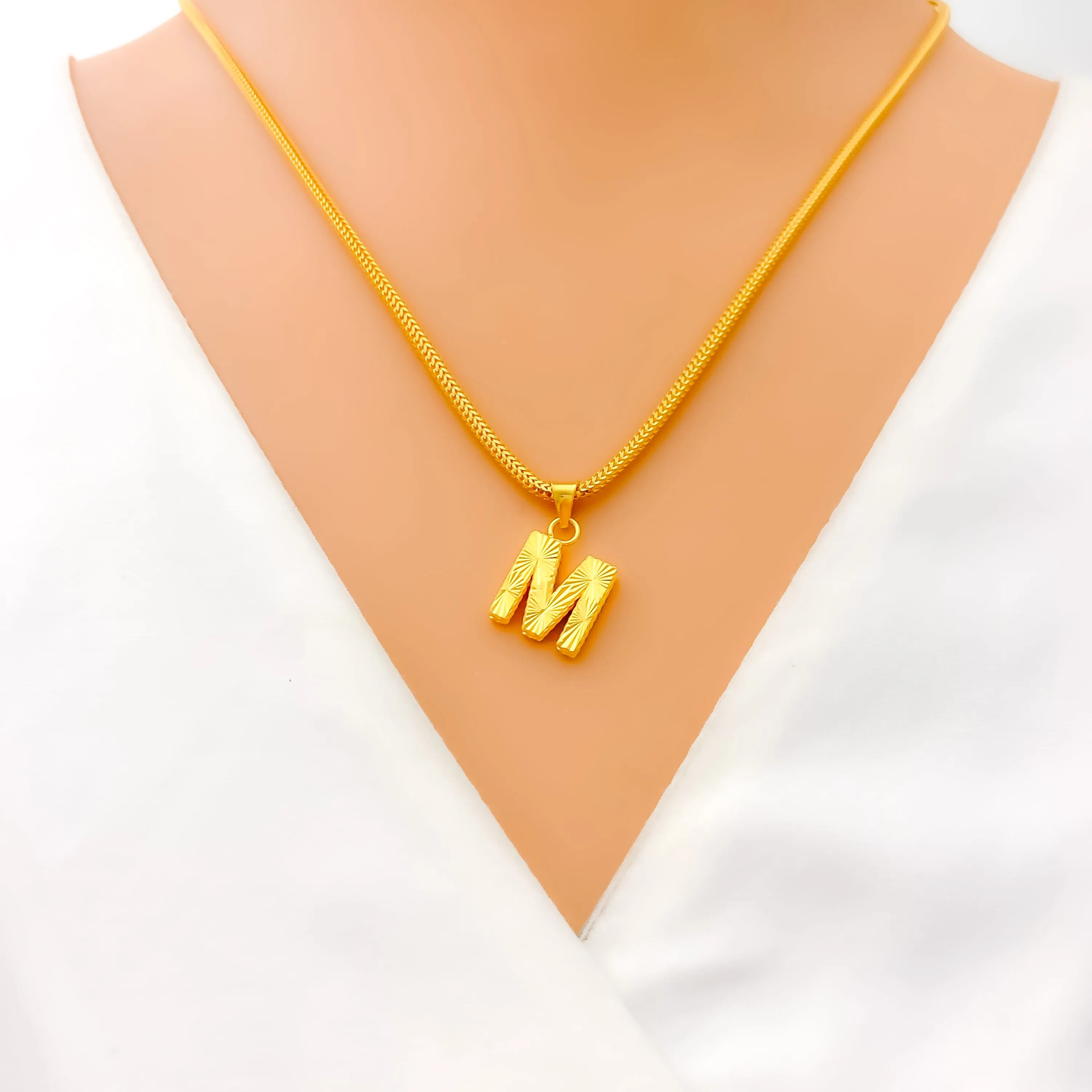 Polished Bold 22k Gold Letter Pendant