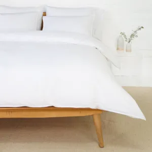 Pom Pom at Home Parker White Cotton Percale Duvet Cover Set ~ Available in Twin, Queen and King Sizes