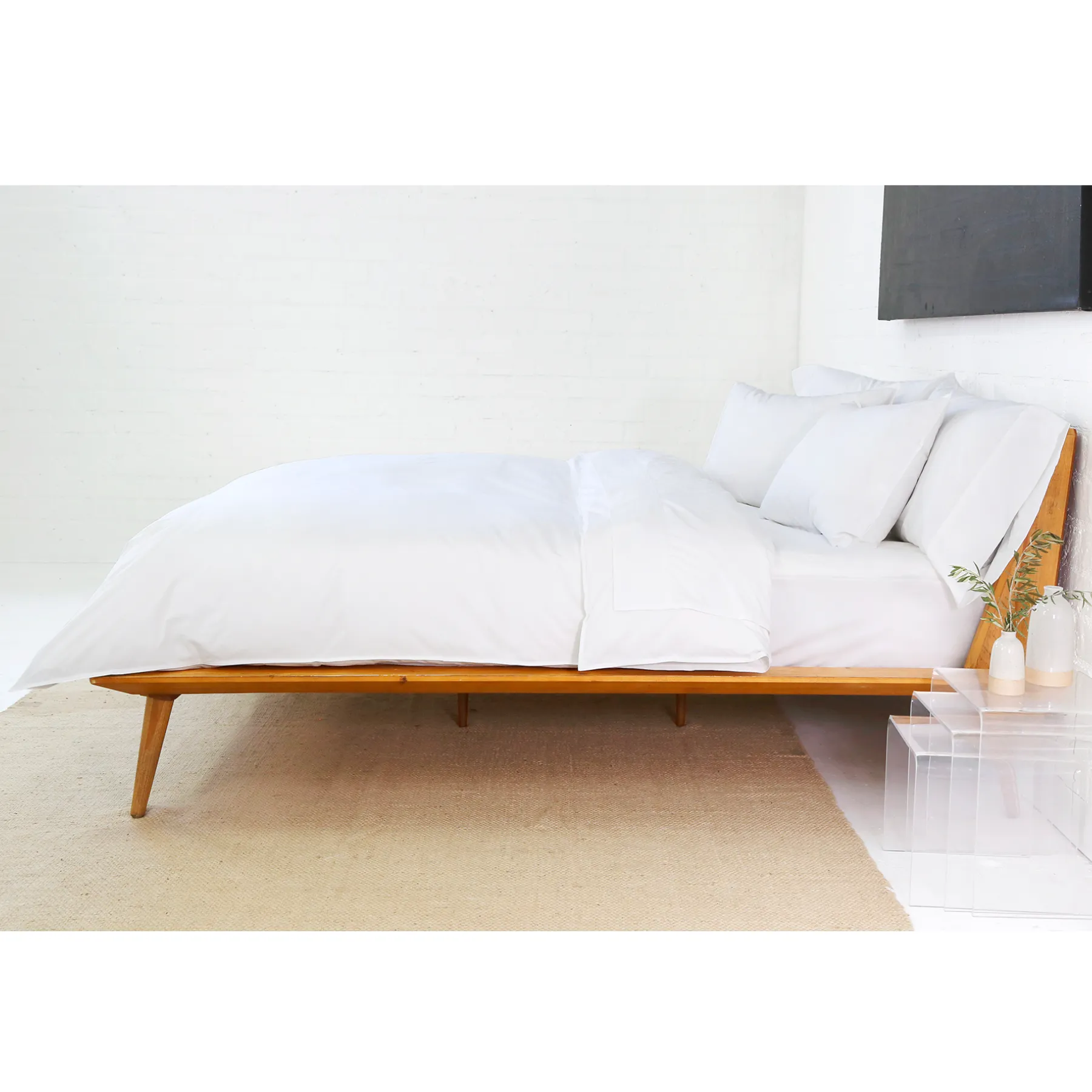 Pom Pom at Home Parker White Cotton Percale Duvet Cover Set ~ Available in Twin, Queen and King Sizes