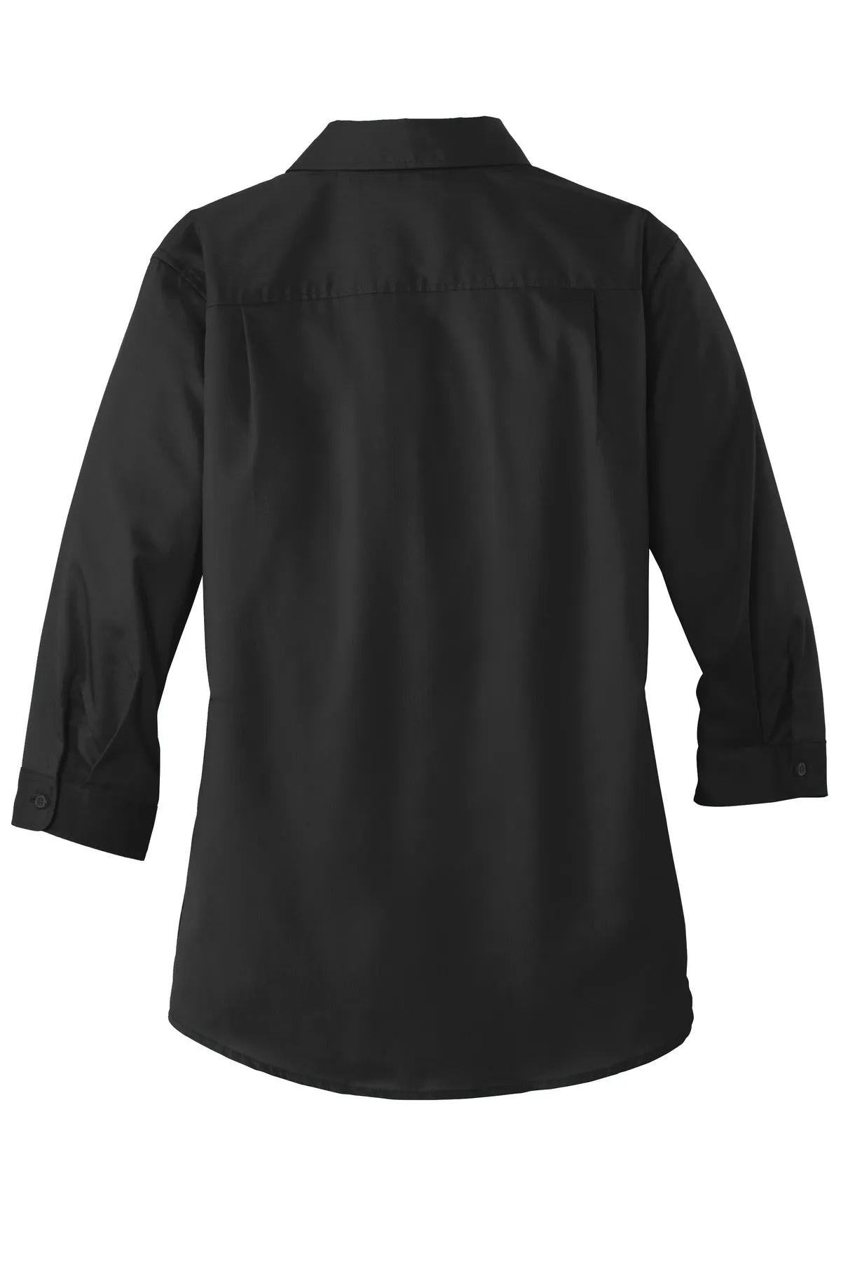Port Authority Women's 3/4-Sleeve SuperPro Twill Shirt. L665 Black
