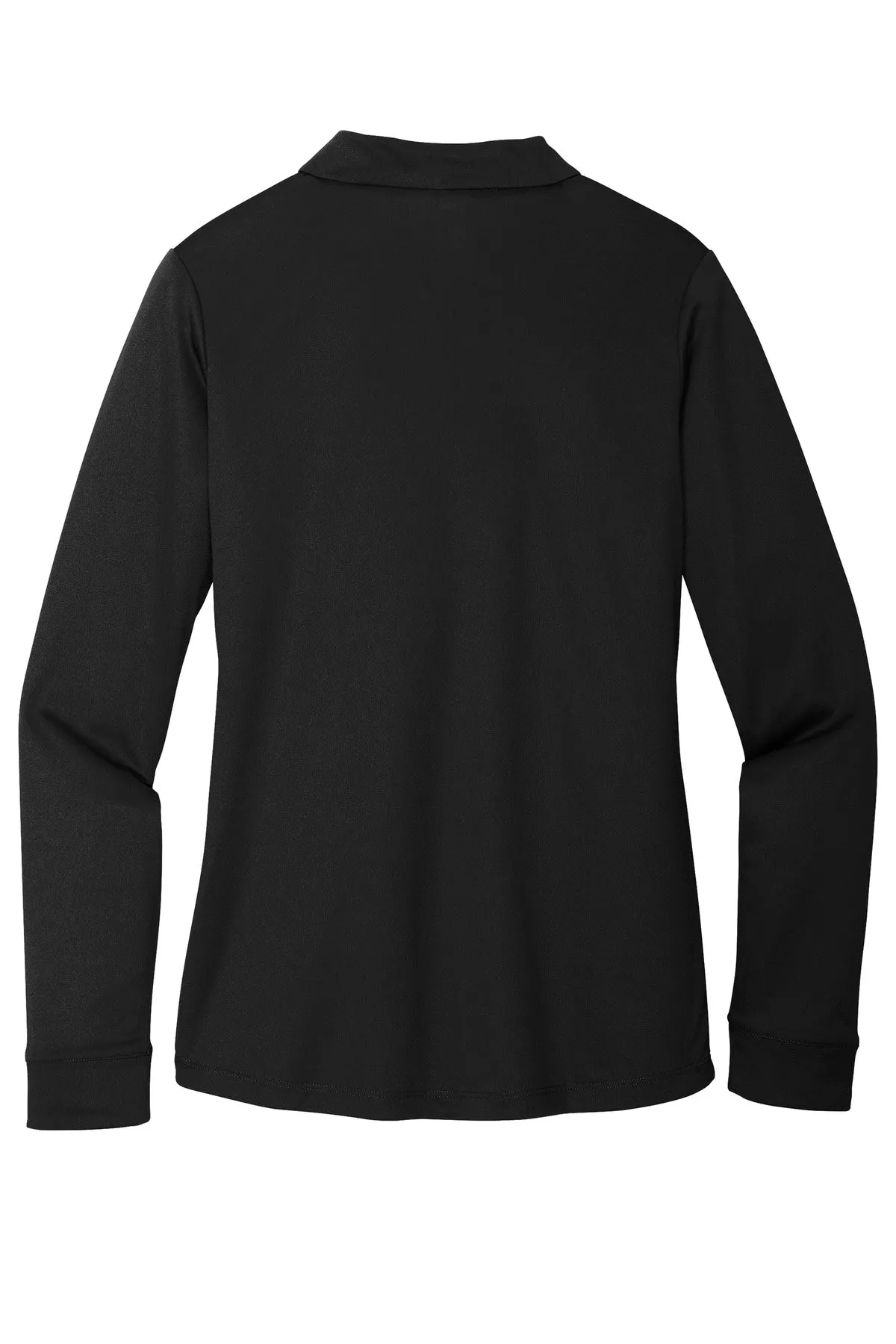 Port Authority  Women's Silk Touch   Performance Long Sleeve Polo. L540LS Black