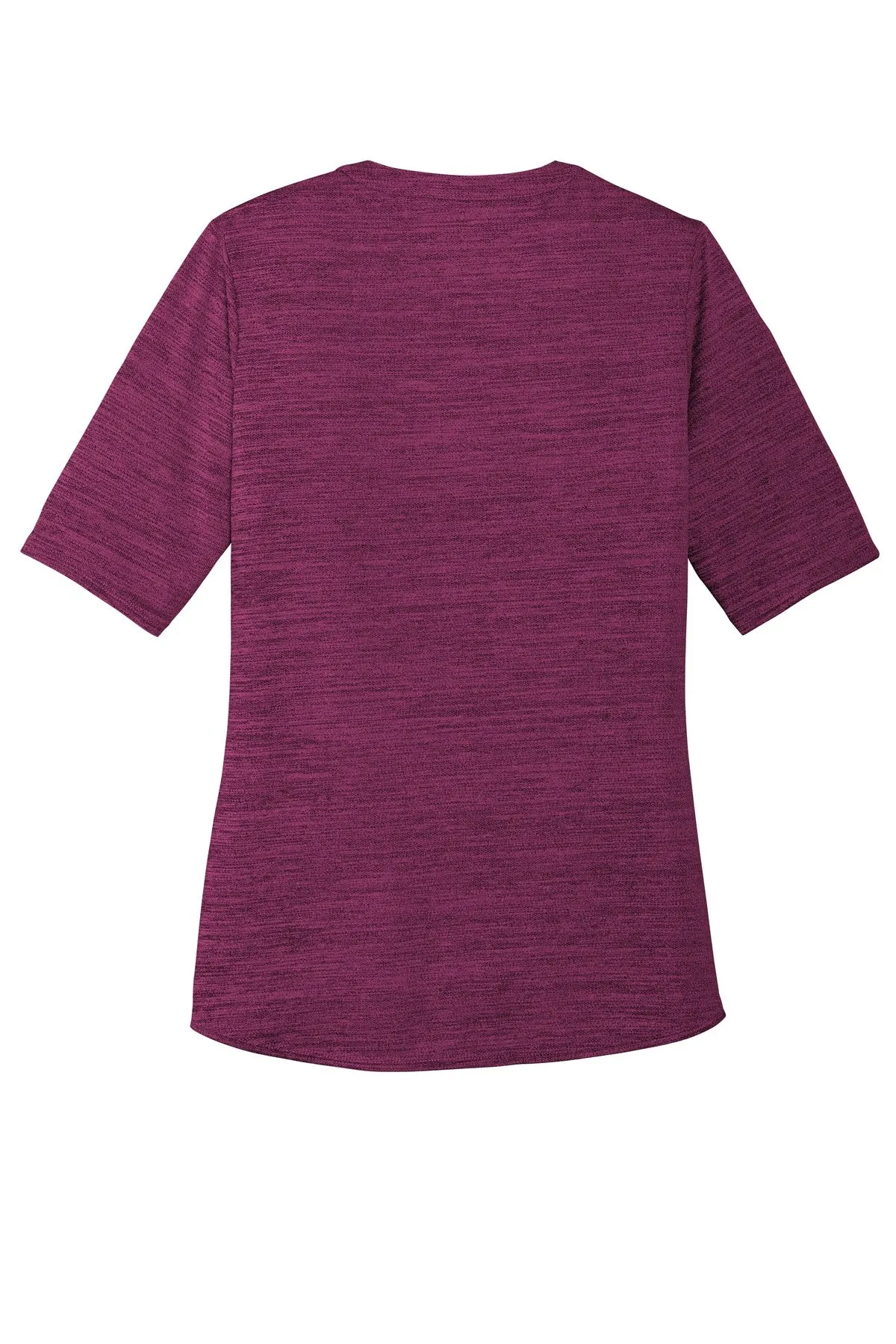 Port Authority  Women's Stretch Heather Open Neck Top  LK583 Violet Purple/ Black