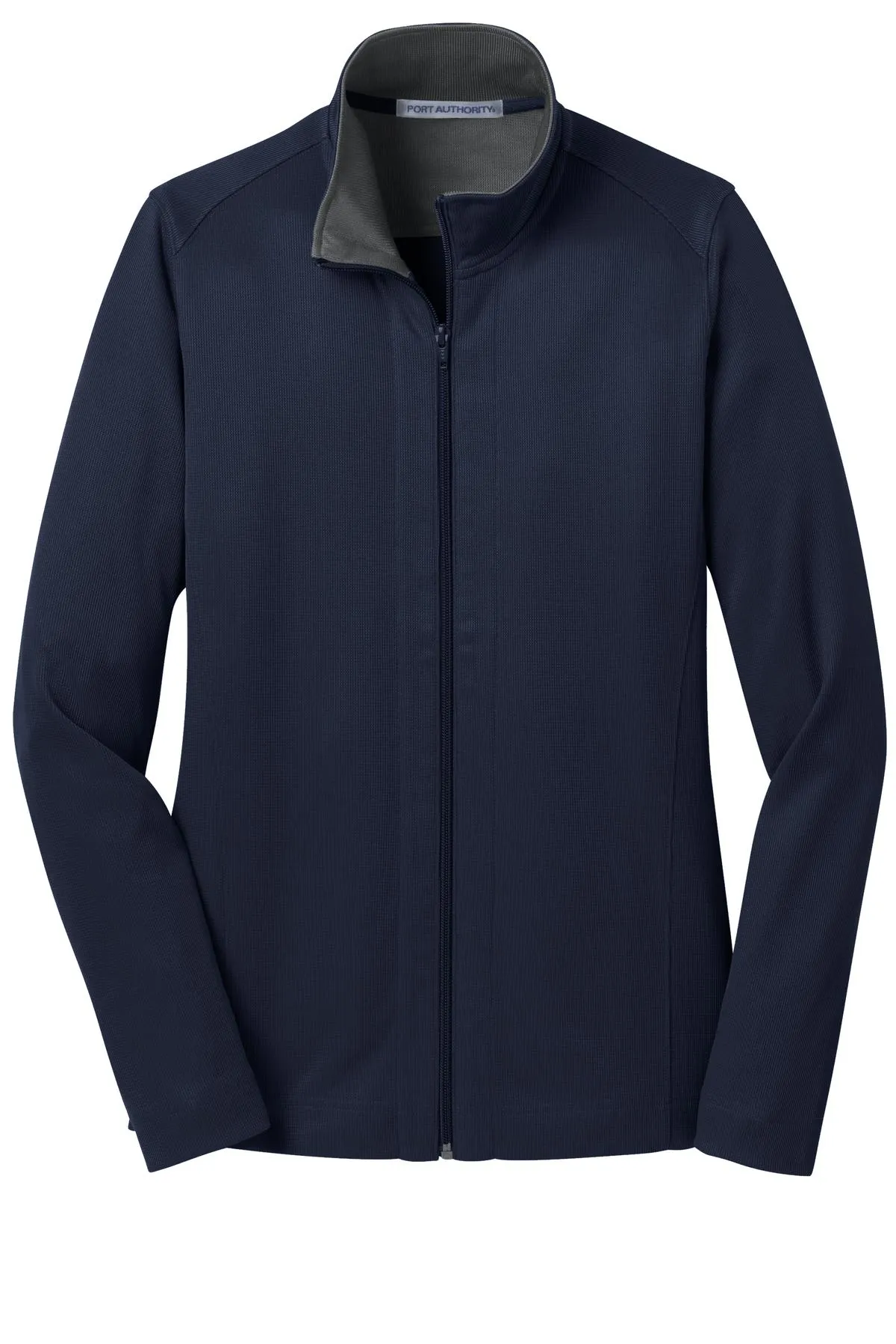 Port Authority Women's Vertical Texture Full-Zip Jacket. L805 True Navy/ Iron Grey