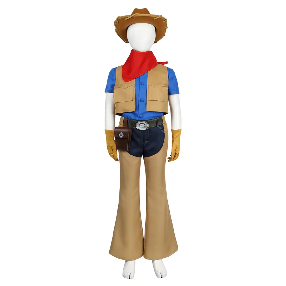 Princess Peach: Showtime! Cowgirl Peach Kids Children Cosplay Costume Outfits Halloween Carnival Suit
