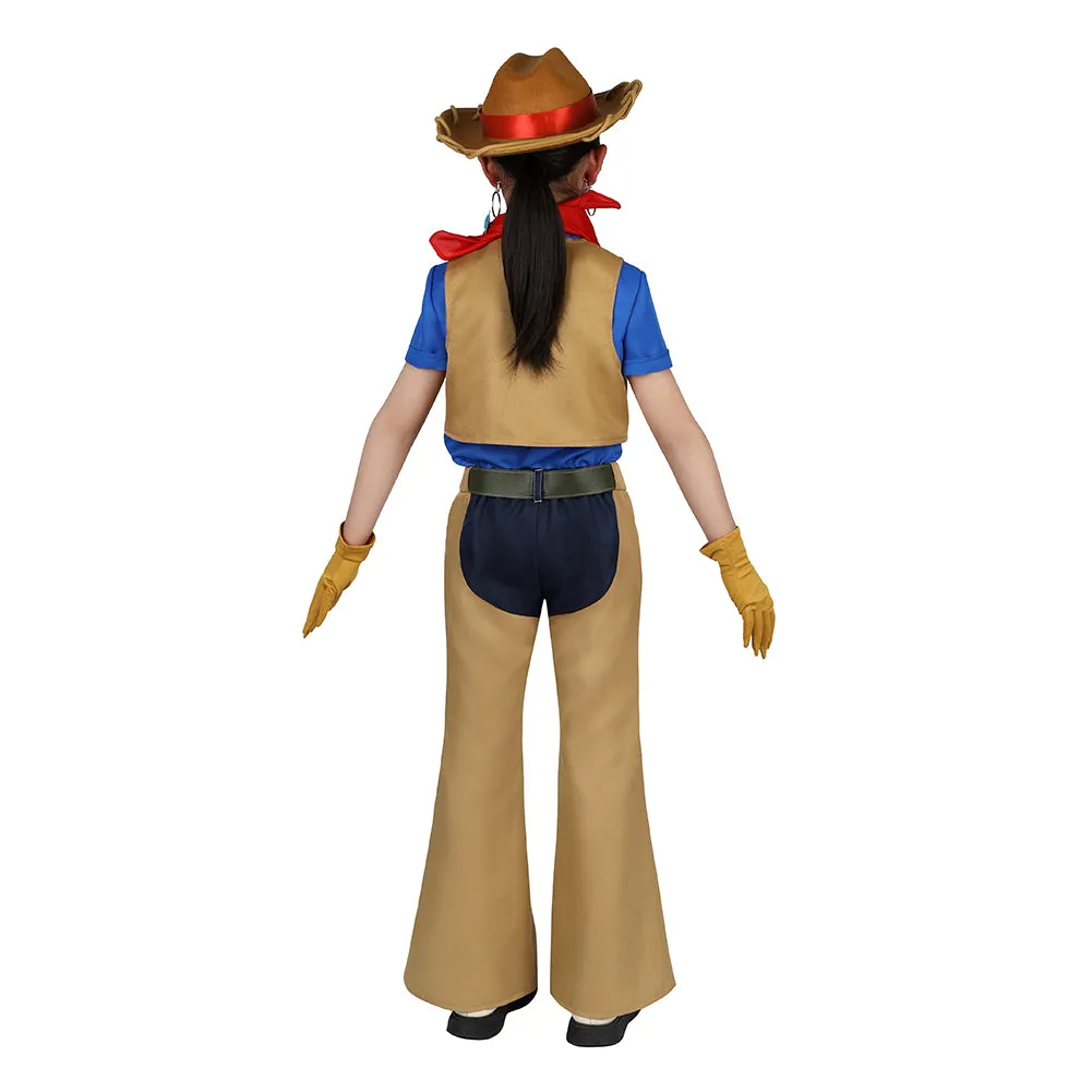 Princess Peach: Showtime! Cowgirl Peach Kids Children Cosplay Costume Outfits Halloween Carnival Suit