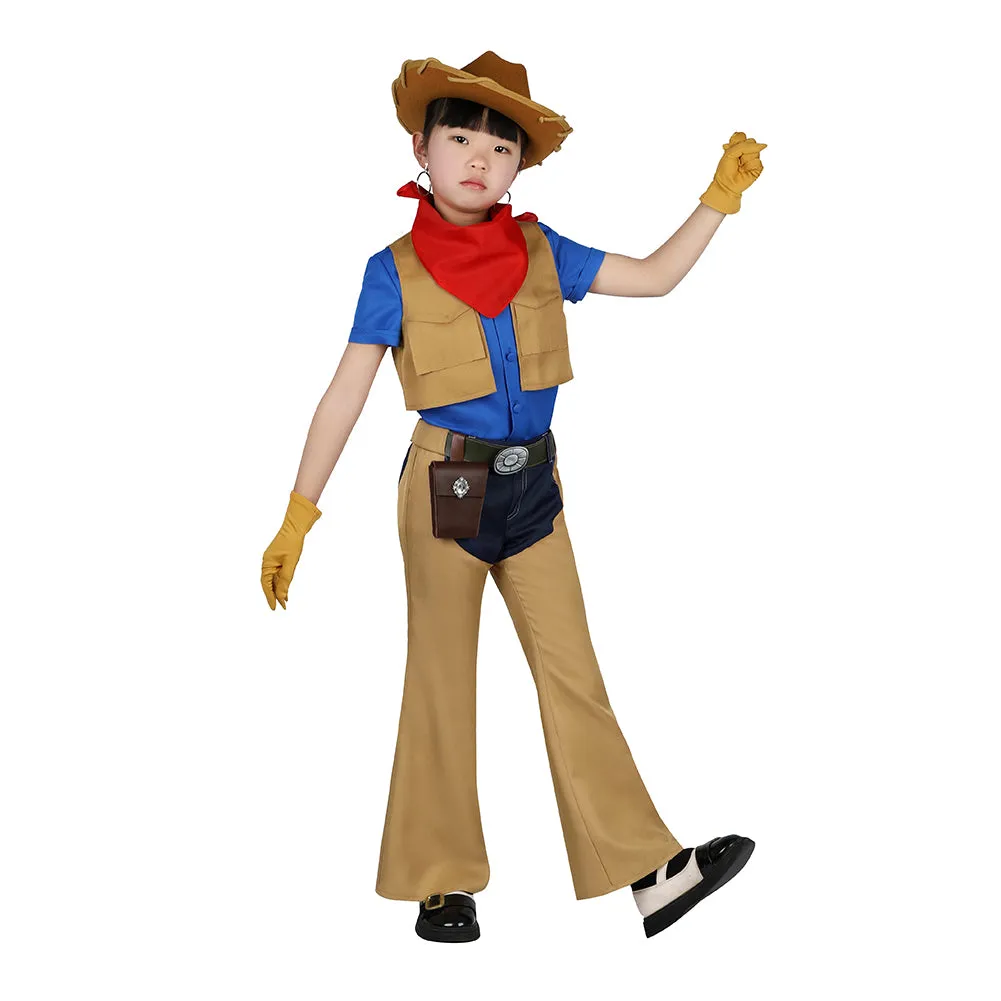 Princess Peach: Showtime! Cowgirl Peach Kids Children Cosplay Costume Outfits Halloween Carnival Suit