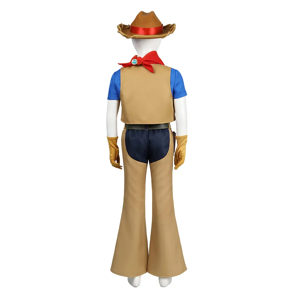Princess Peach: Showtime! Cowgirl Peach Kids Children Cosplay Costume Outfits Halloween Carnival Suit