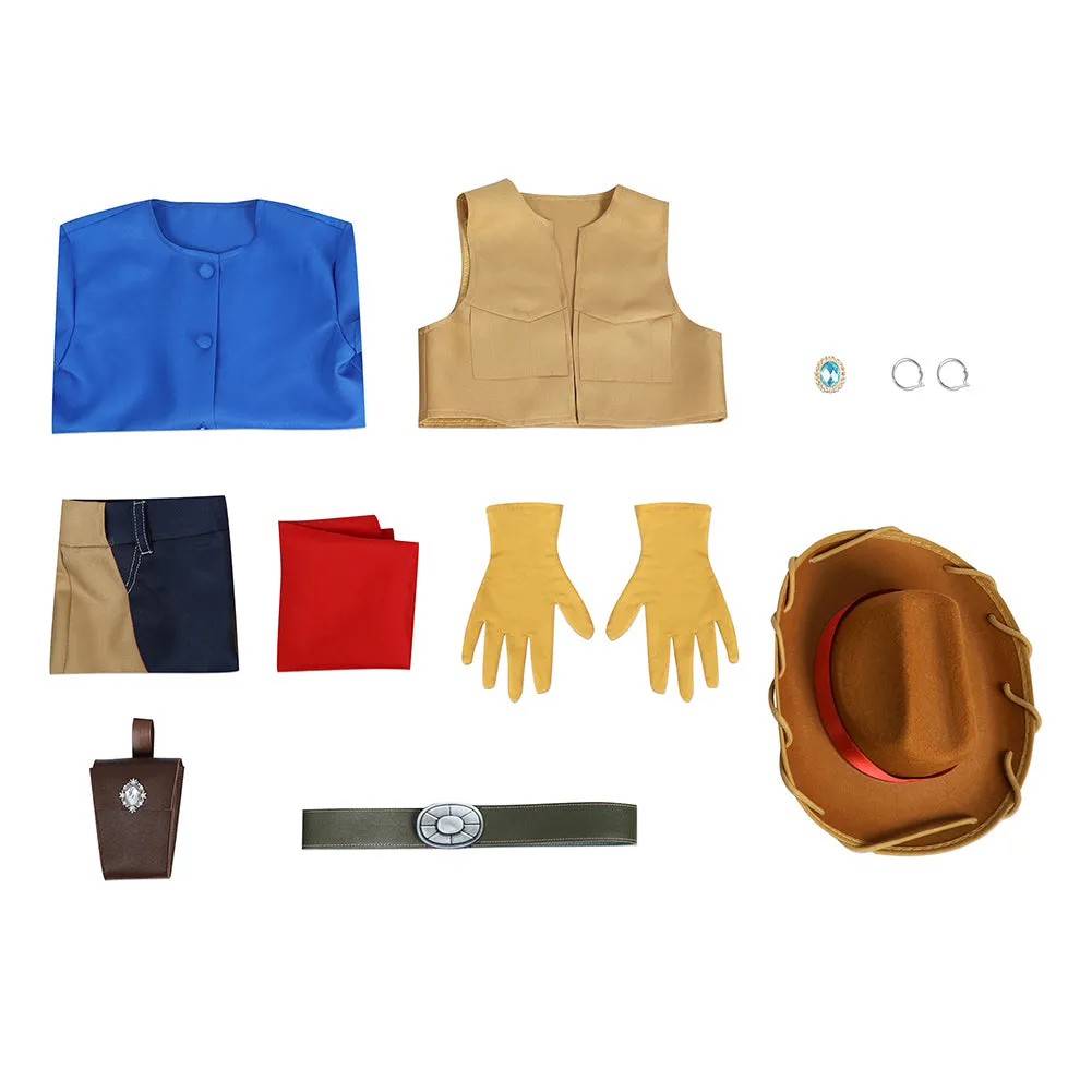 Princess Peach: Showtime! Cowgirl Peach Kids Children Cosplay Costume Outfits Halloween Carnival Suit