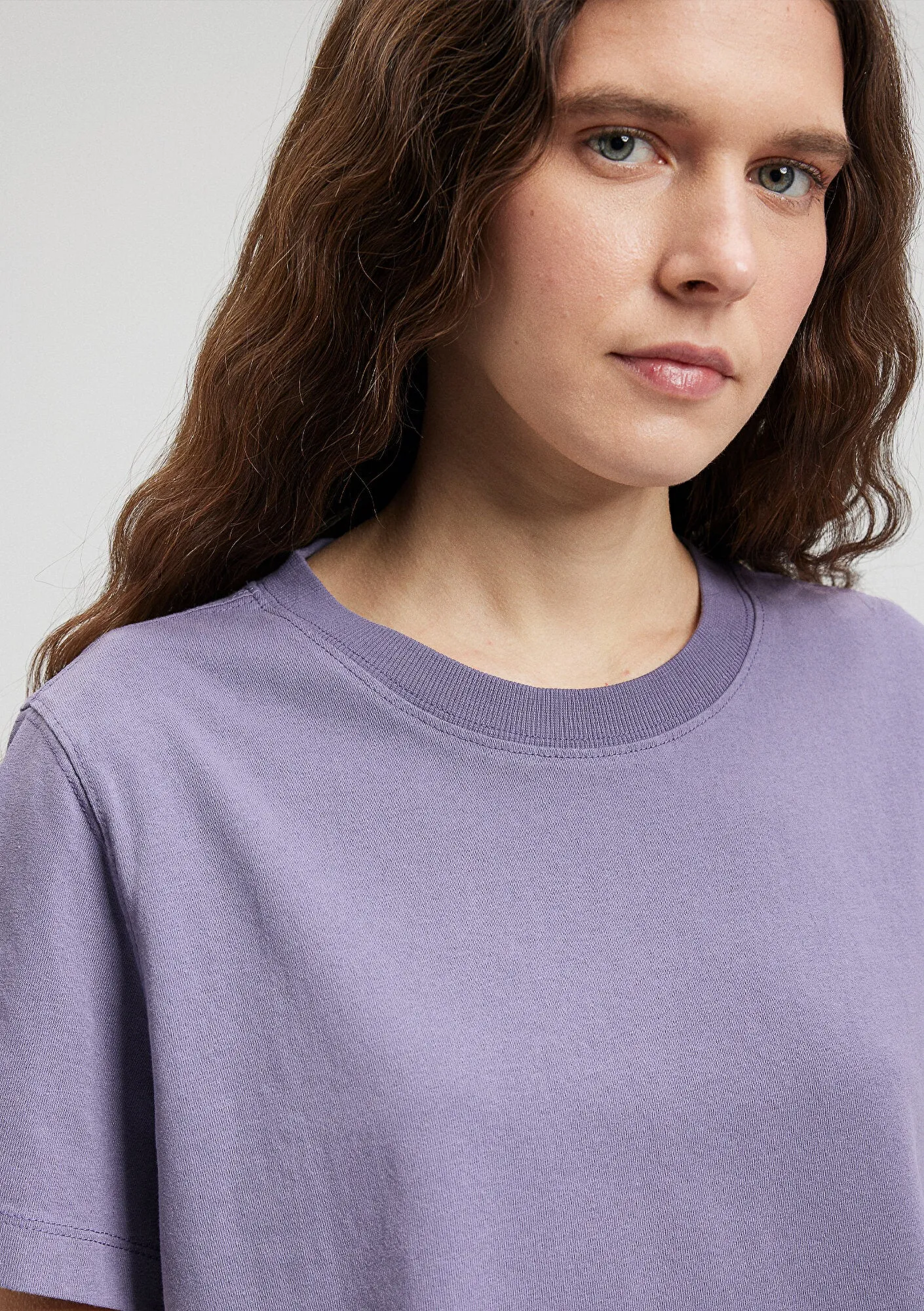 Purple Crop Basic T-Shirt